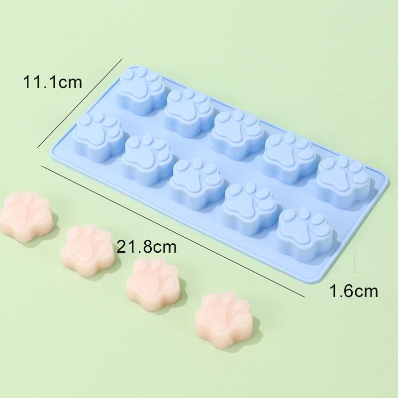 Juego de 2 moldes con forma de huella de pata