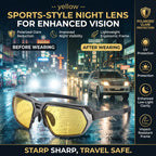 Lunettes de Conduite de Nuit Polarisées Anti-Éblouissement – Protection UV400, Branches Antidérapantes + Étui OFFERT