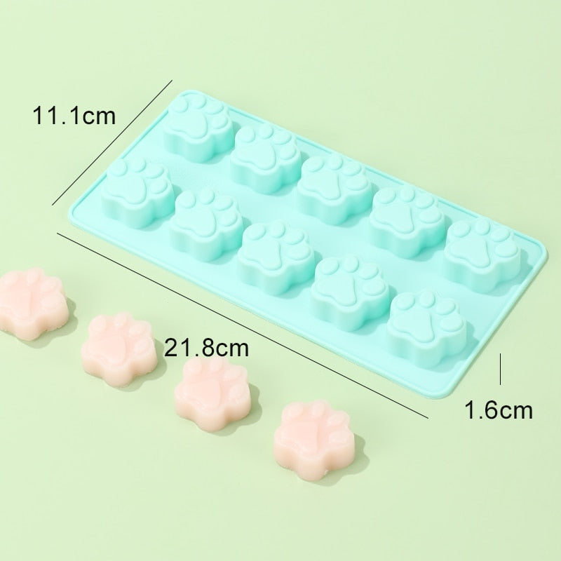 Juego de 2 moldes con forma de huella de pata