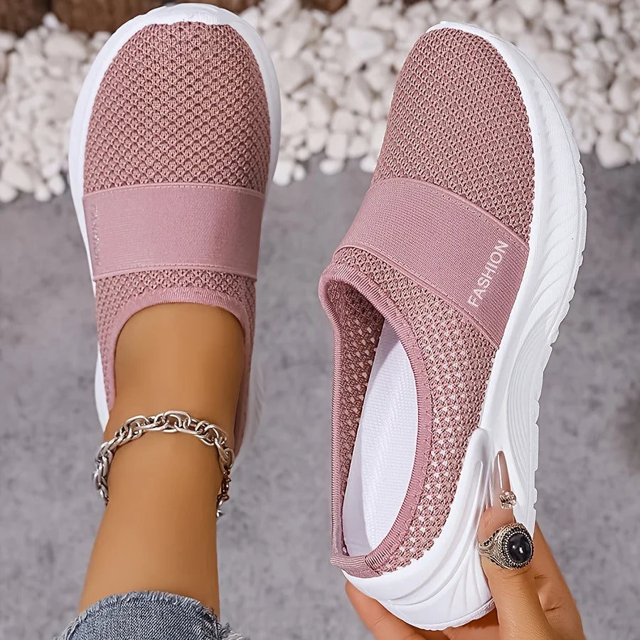 Zapatillas sin Cordones de Mujer en Tela Transpirable — Suela de PVC ligera y cómoda