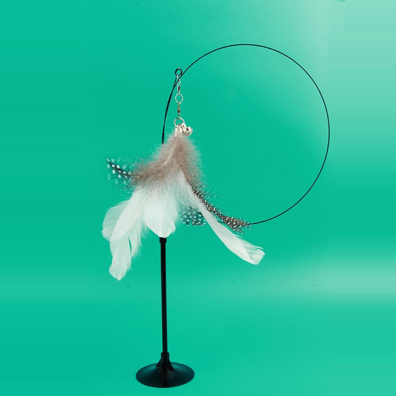 Suction-Cup Feather Teaser Wand