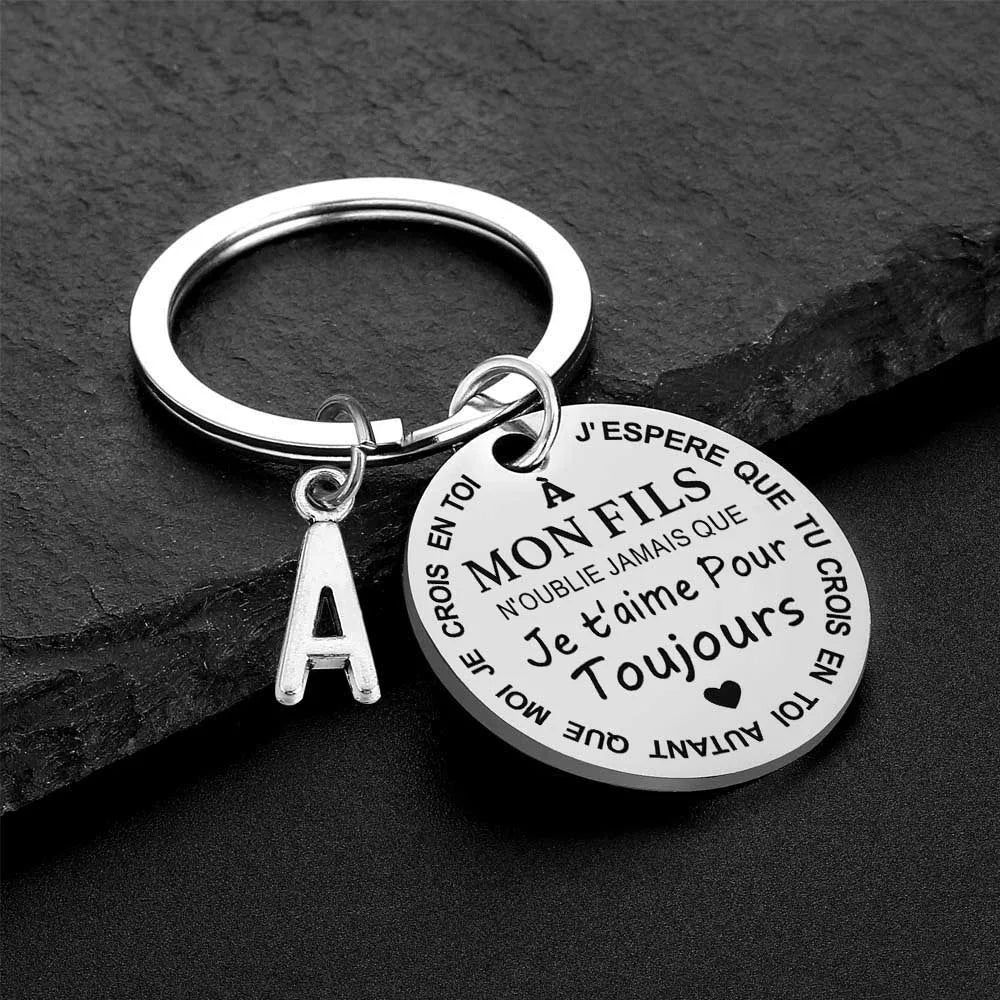 Porte-Clé à offrir "Ma fille" et "Mon fils" avec intiale - Idée Cadeau