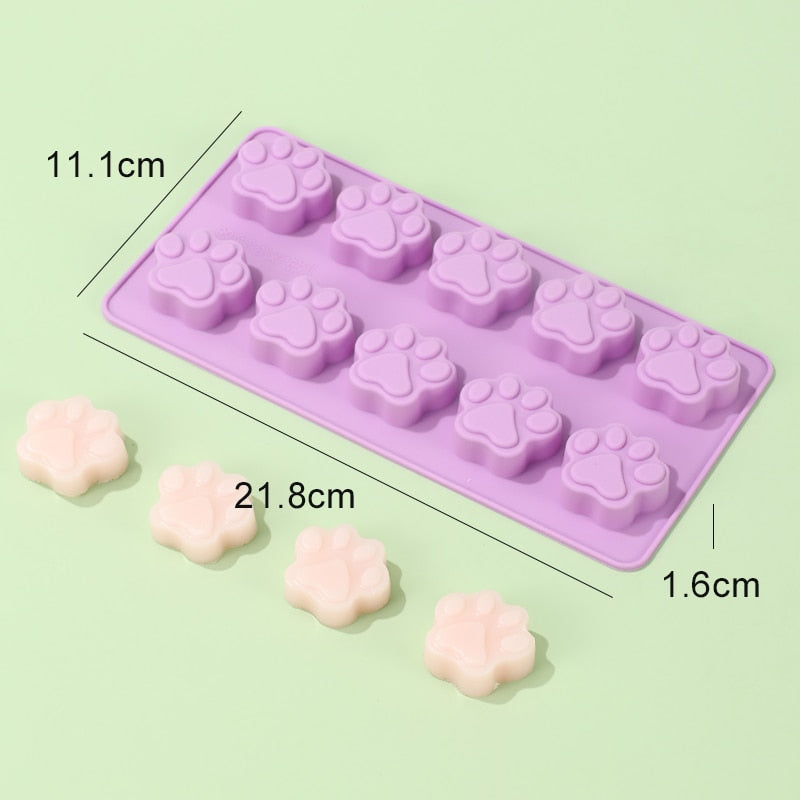Juego de 2 moldes con forma de huella de pata