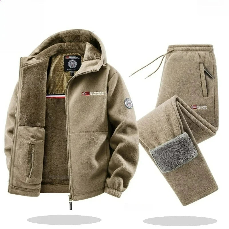 Conjunto NORWAY Chaleco con Capucha y Jogging ULTRA cálido de Forro Polar - Hombre