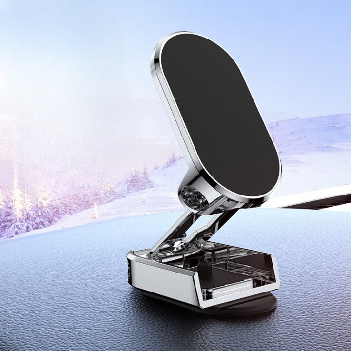 Magnetic and retractable phone holder