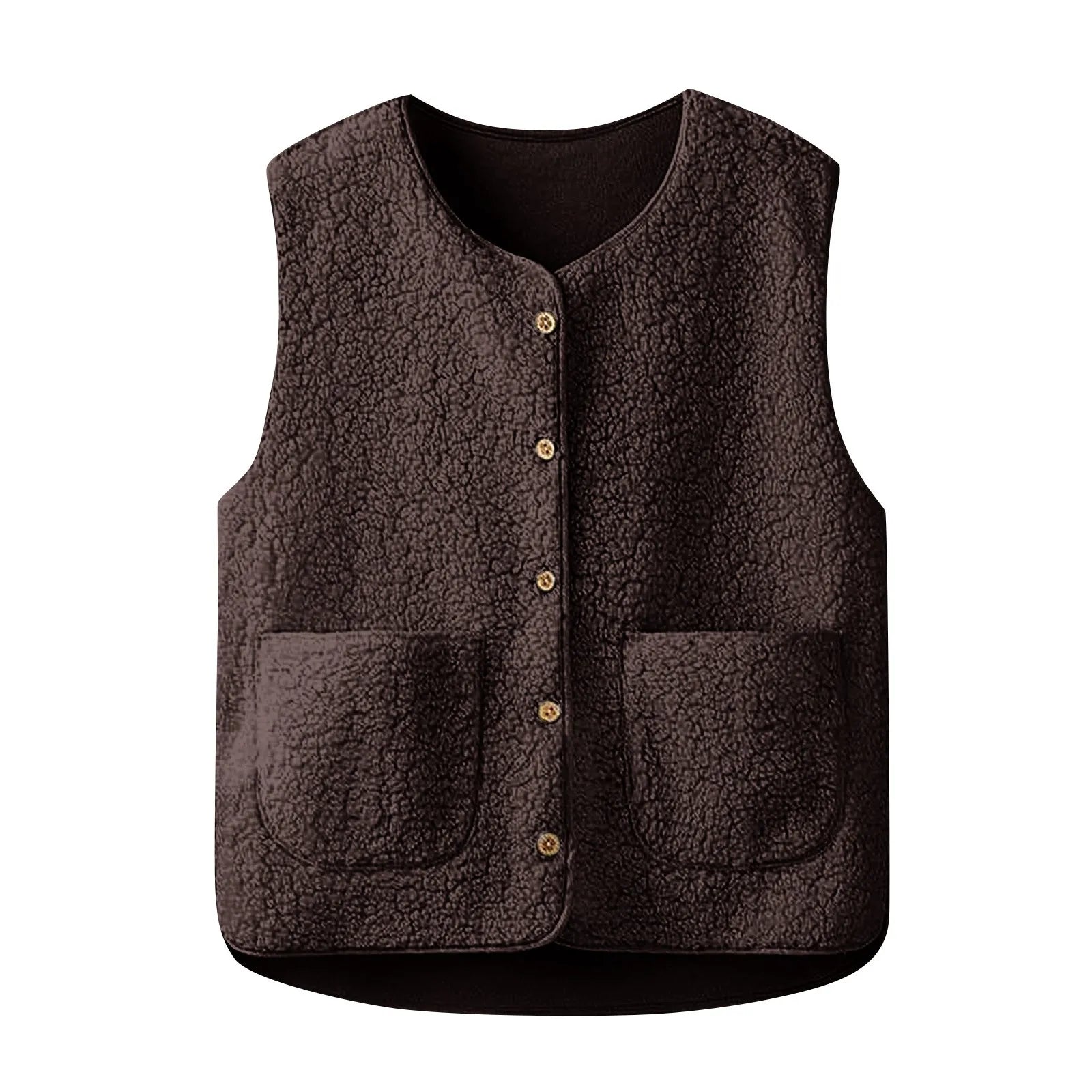 Chaleco polar Teddy sin mangas para mujer