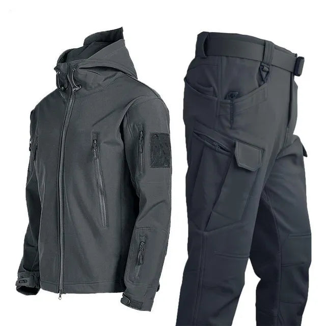Conjunto militar chaqueta y pantalón táctico multibolsillos - Forro polar