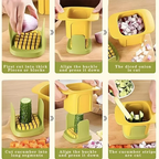 Hachoir à légumes multifonctionnel en plastique - coupe-frites & dés d'oignon rapide