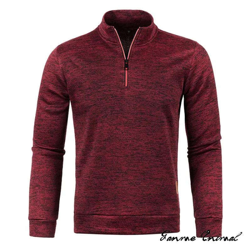 Suéter de cuello alto con cremallera para hombre