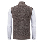 Gilet sans manches à maille col cheminé Homme