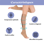 2x Chaussettes de compression à Zip spéciales jambes lourdes