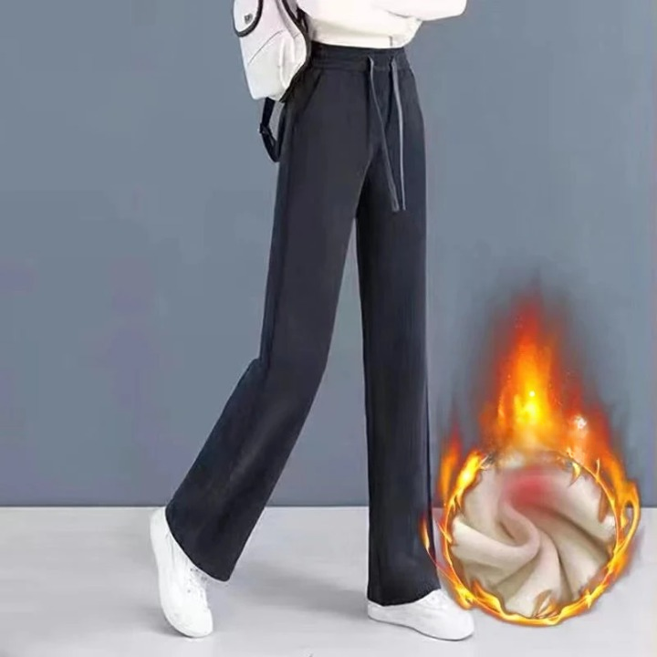 Pantalón ancho de pana para mujer - Interior de pelo