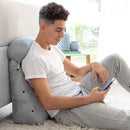 Coussin de Lecture Triangulaire avec Appui-tête et Poche Latérale