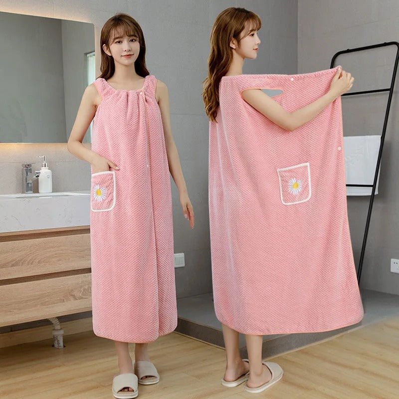 Toalla de baño tipo albornoz con broches - ULTRA absorbente