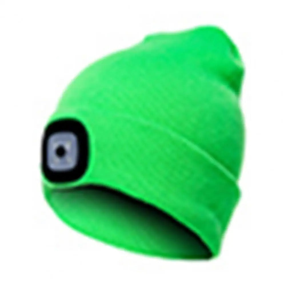 Bonnet d'hiver avec lampe LED intégrée