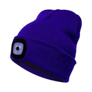 Bonnet d'hiver avec lampe LED intégrée