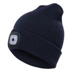 Bonnet d'hiver avec lampe LED intégrée