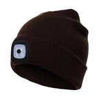 Bonnet d'hiver avec lampe LED intégrée
