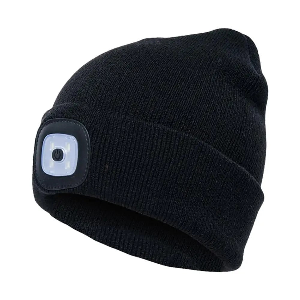 Bonnet d'hiver avec lampe LED intégrée