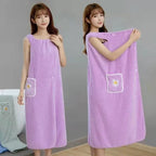 Toalla de baño tipo albornoz con broches - ULTRA absorbente