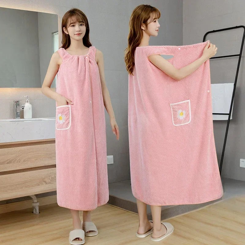 Toalla de baño tipo albornoz con broches - ULTRA absorbente