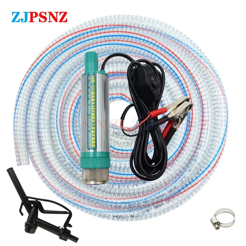 Mini pompe électrique portable 12V + Pistolet et Tuyau 5 mètres