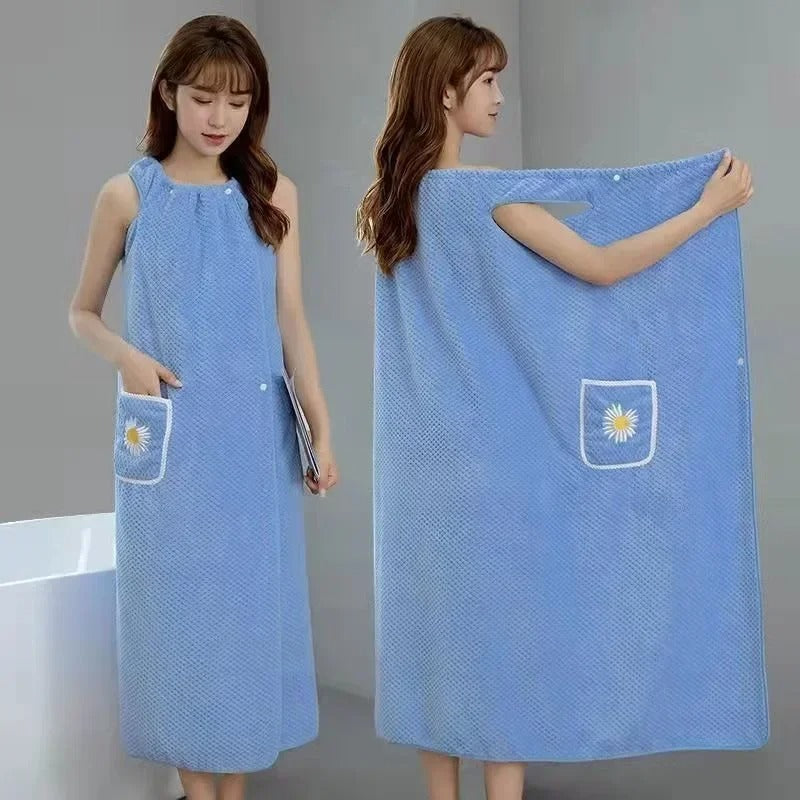 Toalla de baño tipo albornoz con broches - ULTRA absorbente