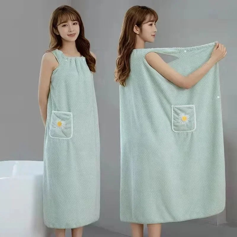 Toalla de baño tipo albornoz con broches - ULTRA absorbente