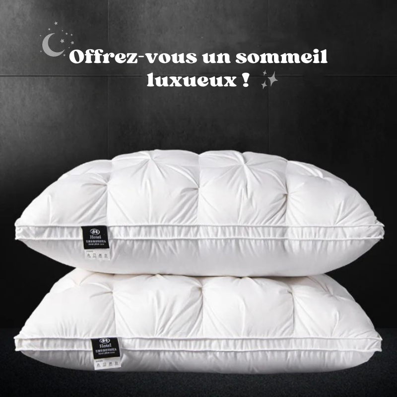 Oreiller d'hôtel de luxe - Coton & Plume d'oie - 1 ACHETÉ = 1 OFFERT