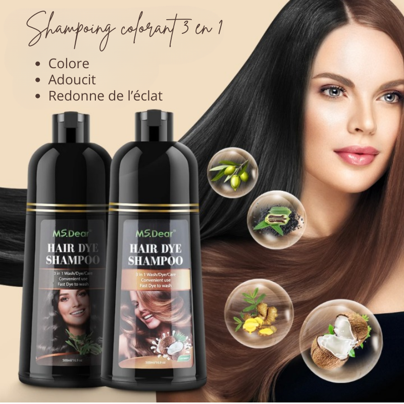 Shampoing colorant naturel 3 en 1 400ml - Ingrédients naturels