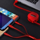 Câble USB rétractable 3 en 1 - 1 câble acheté = 1 OFFERT