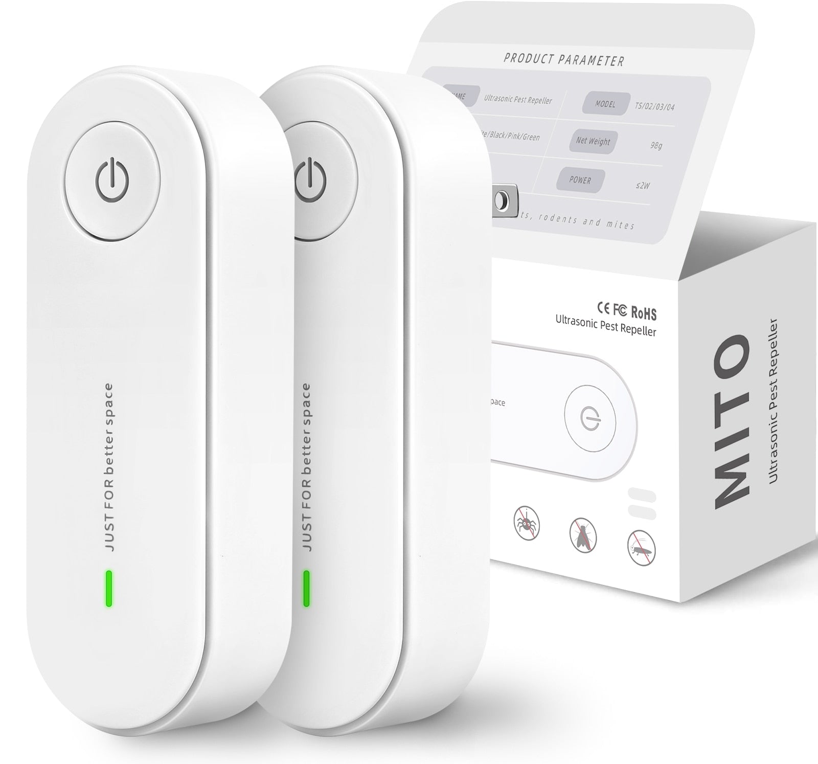 Lot de 2 Répulsifs à Ultrasons Électroniques