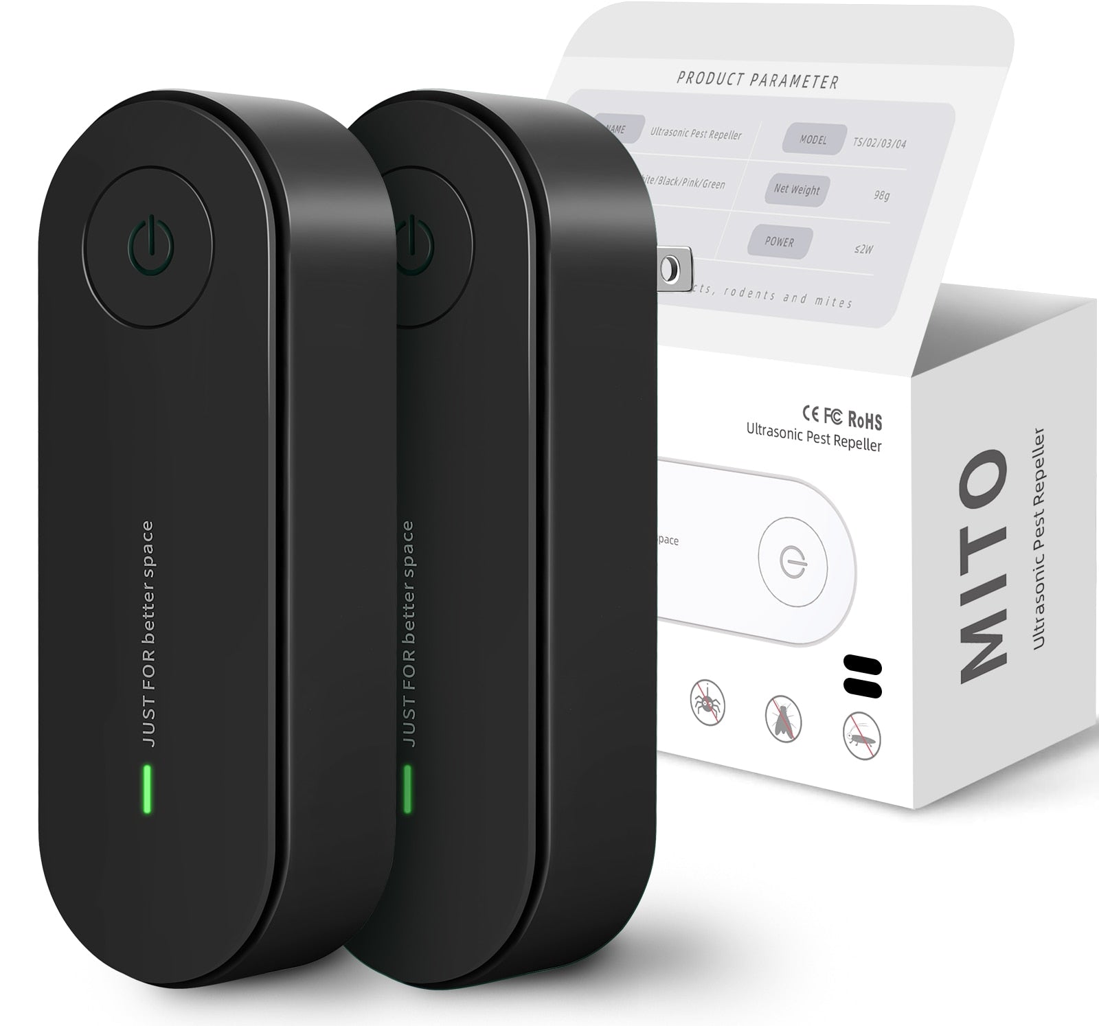 Lot de 2 Répulsifs à Ultrasons Électroniques