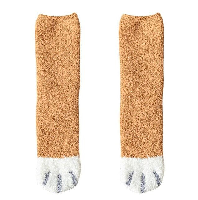 Lot de 2 Paires de Chaussettes Pattes de Chat