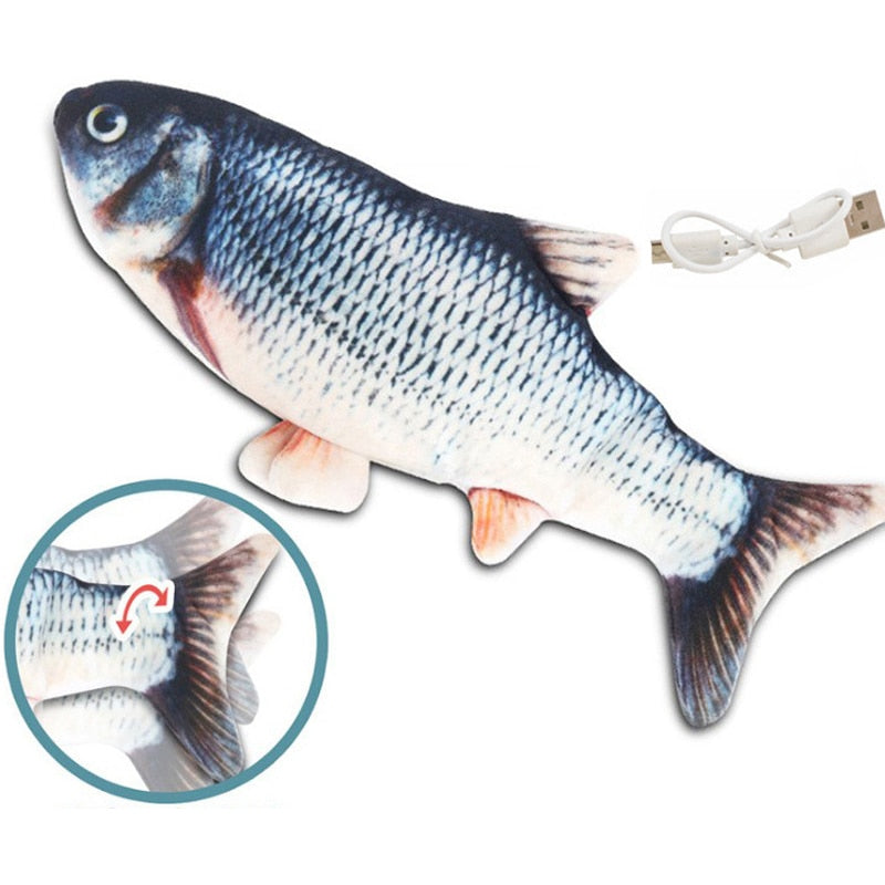 Peluche poisson remuant rechargeable chat
