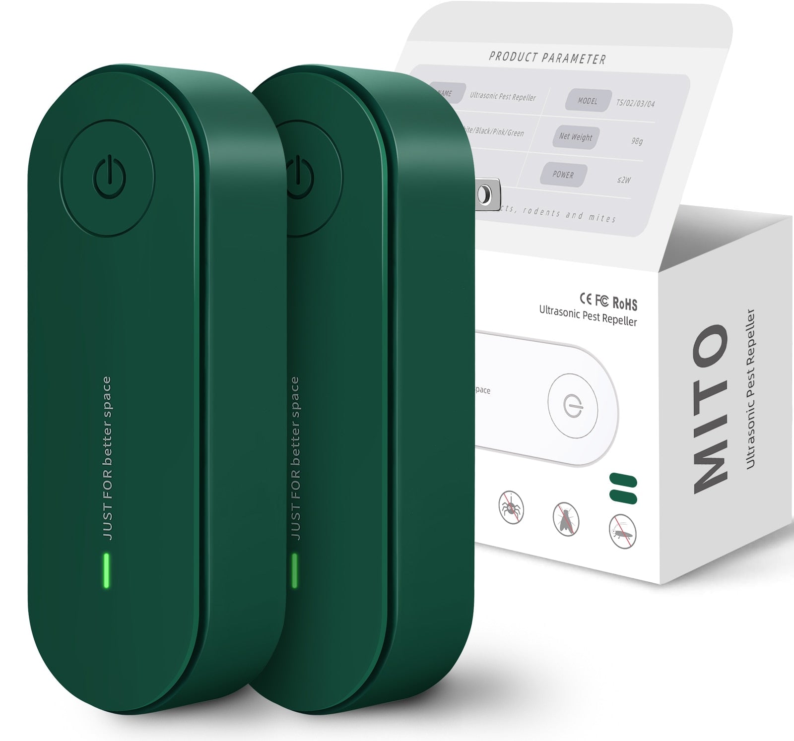 Lot de 2 Répulsifs à Ultrasons Électroniques