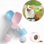  Gourde anti-gaspillage avec compartiment croquettes chien et chat