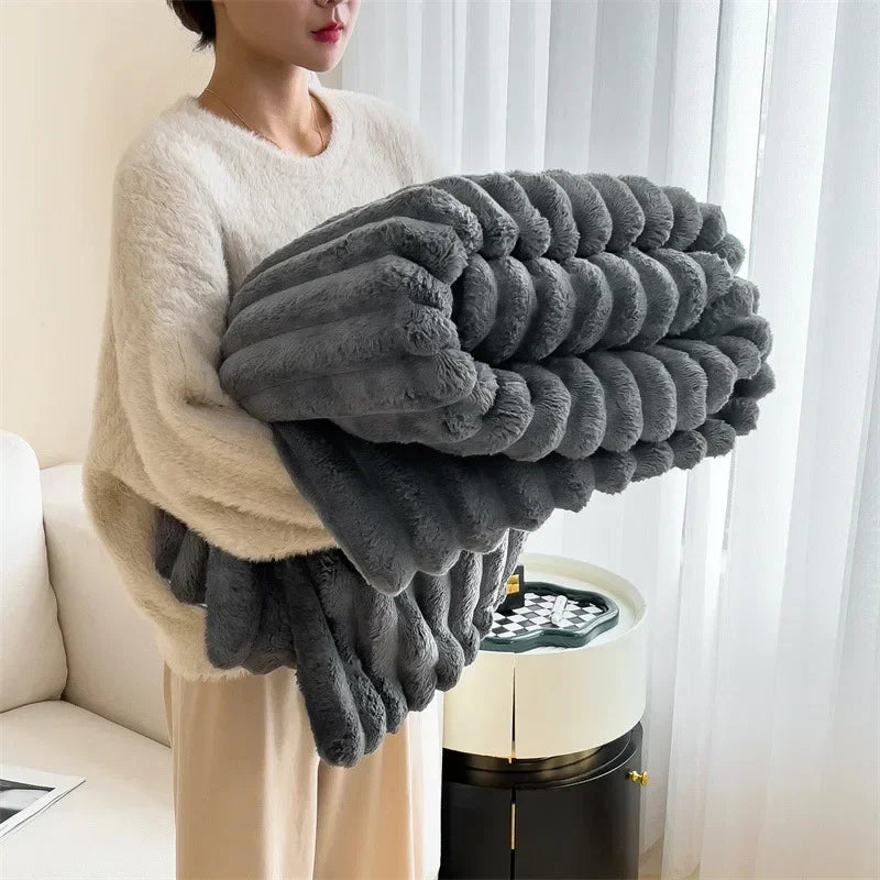 Manta XXL de terciopelo grueso y cálido