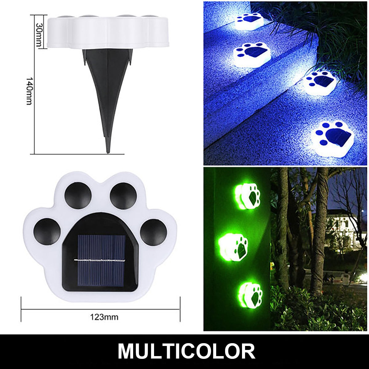 Lot de 2 lampes solaire Pattes de Chat