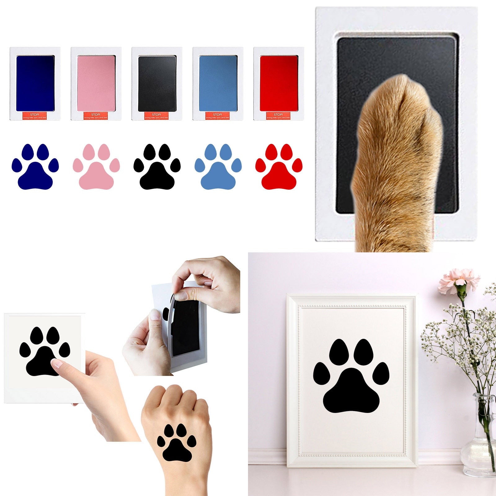 Lot de 2 Kits empreintes chiens tampons encreurs