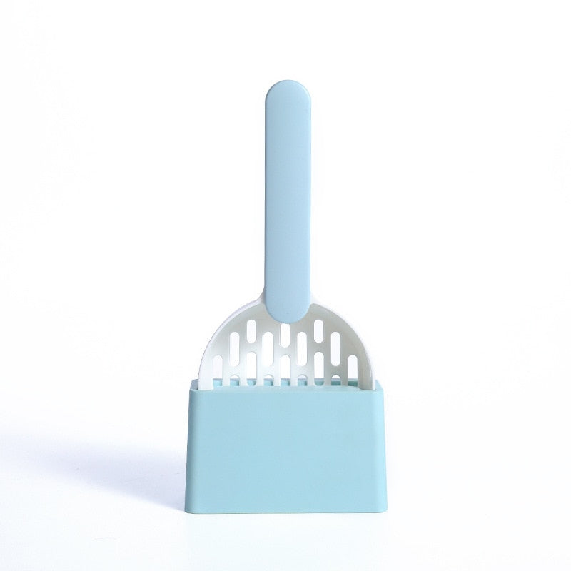 Litter scoop with holder