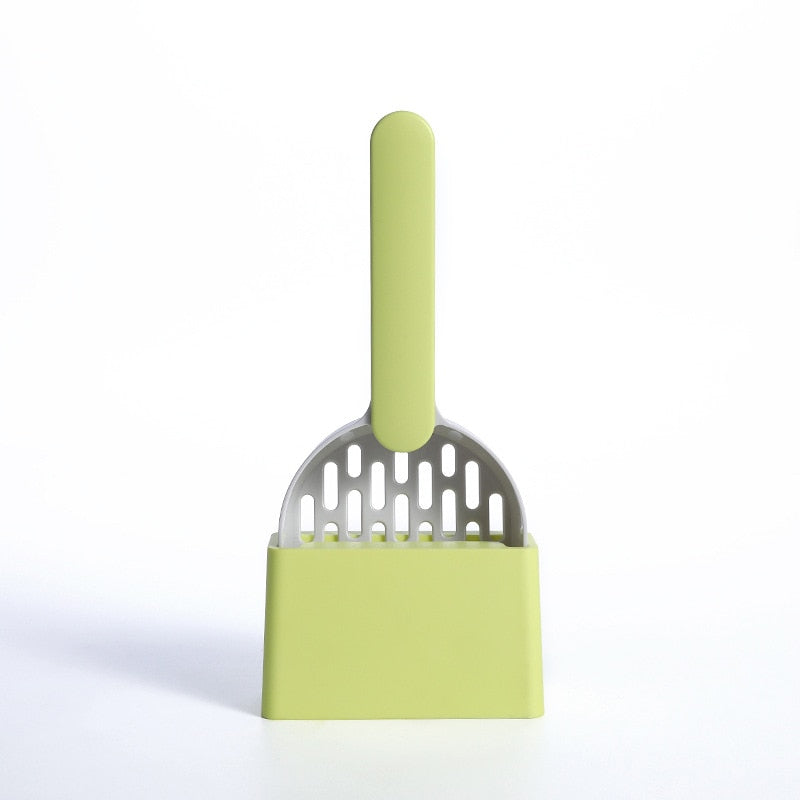 Litter scoop with holder