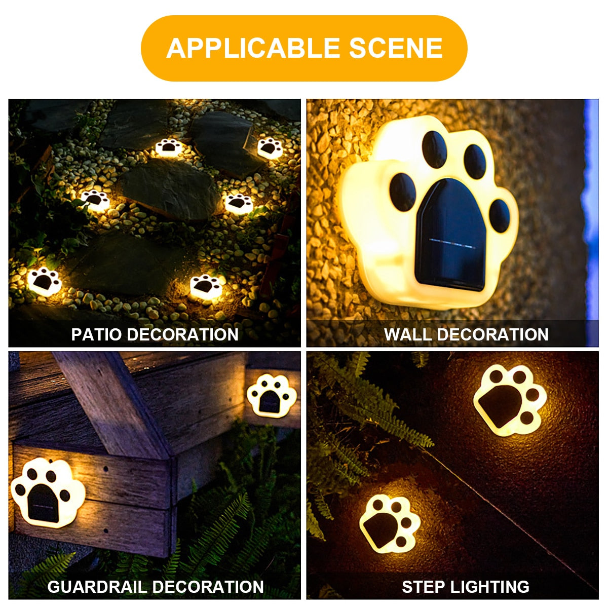 Lot de 2 lampes solaire Pattes de Chat