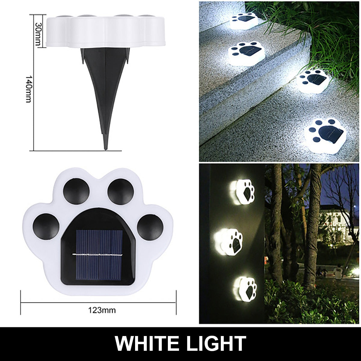 Set of 2 Cat Paw solar lights