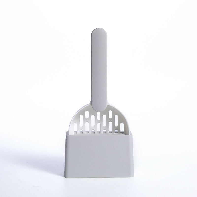 Litter scoop with holder