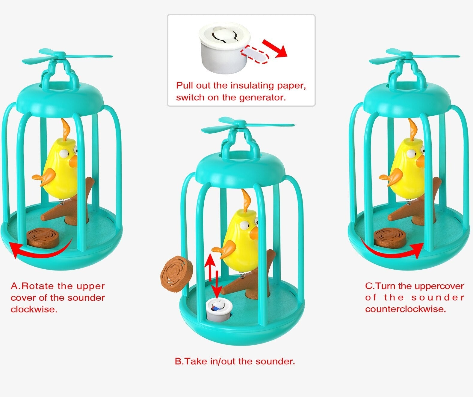 Jouet Chat - Cage à oiseaux en Folie